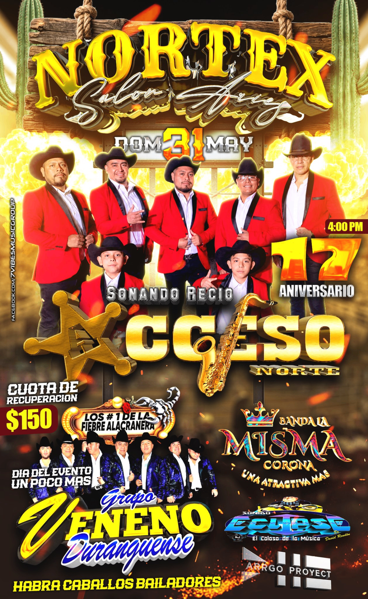 Flyer de baile Santa Cruz Nieto